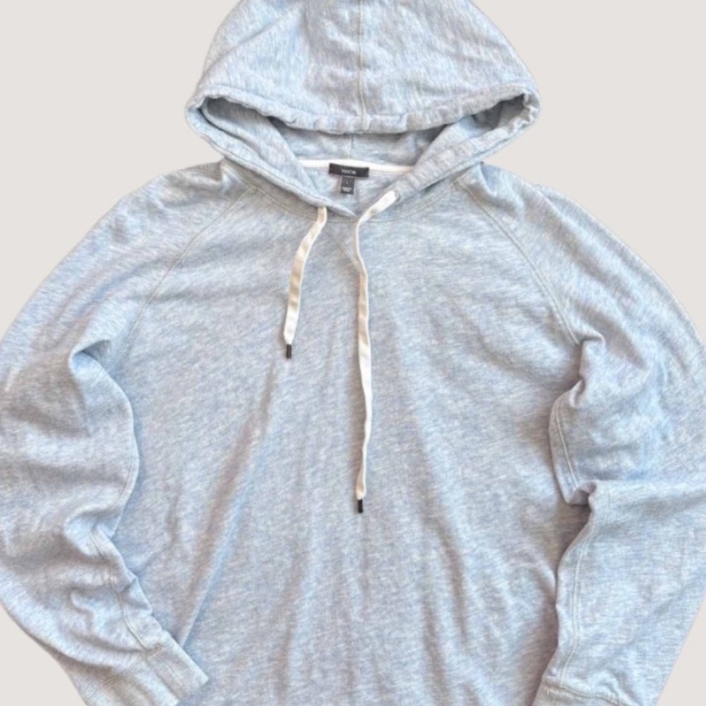 LNWOT - Vince Heather Blue ‘Slub Popover Hoodie’/Pullover Hoodie - size Large